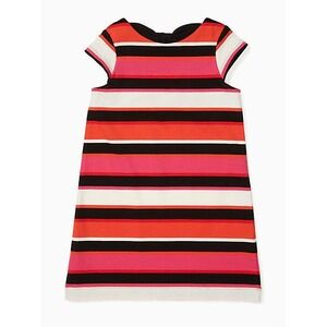 Kate‎ Spade Girls Bow Back DRESS Shift Pink red Black Toddler Size 4 Years
